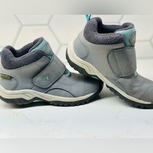KEEN Kootenay II Steel Gray/Aqua Mid Waterproof Boots Kids Size 13